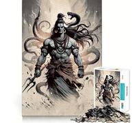 Rompecabezas de Shiva, deidad hindú, 1000 Piezas para Adolescentes Juguete para estimular la lógica y Relajarse Arte de Primera Calidad Coleccionable 38x26cm