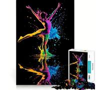 Rompecabezas de Silueta de Bailarina arcoíris de 1000 Piezas para Adultos Juguete Intelectual para Relajarse y calmar Corte preciso Artículo de Santa Claus (38x52cm)