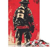 Rompecabezas de Silueta de Bombero, Rompecabezas Rectangular de Papel Divertido para niños y niñas, Regalo para el Día del Niño, 1000 Piezas (75 x 50 cm)