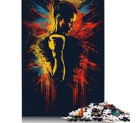 Rompecabezas de Silueta de boxeadora, 100% cartón Reciclado, Rectangular, para Adultos y niños, 1000 Piezas (75 x 50 cm)