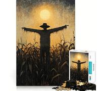 Rompecabezas de Silueta de espantapájaros de 1000 Piezas para Adolescentes, Juego Mental, Juguete antiestrés, Regalo artístico de Corte preciso 38x52cm