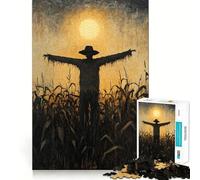 Rompecabezas de Silueta de espantapájaros de 1000 Piezas para Adolescentes, Juego Mental, Juguete antiestrés, Regalo artístico de Corte preciso 50x75cm