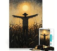 Rompecabezas de Silueta de espantapájaros de 1000 Piezas para Adolescentes Juguete de lógica Clara, fácil de Usar, Ocio y como Regalo de cumpleaños 38x26cm