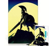 Rompecabezas de Silueta de Guerrero Espartano de 1000 Piezas para Adolescentes, Juguete Mental para aliviar la ansiedad, Corte Premium, Regalo Elegante 38x26cm