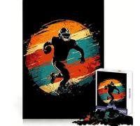 Rompecabezas de Silueta de Jugador de fútbol Americano de 1000 Piezas para Adolescentes Entrenamiento de concentración, Escape Tranquilo, unión Perfecta, Regalo considerado (38x52cm)