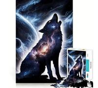 Rompecabezas de Silueta de Lobo Aullando,1000 Piezas,Juego cognitivo Divertido,Estructura de Encaje preciso,Actividad para Fortalecer los Lazos Familiares (50x75cm)