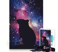 Rompecabezas de Silueta de Rata con Forma de Galaxia, 1000 Piezas, para Adultos, Juguete para ejercitar la Mente, Suave, Relajante, para armar, un Regalo Encantador (38x26cm)
