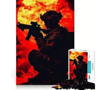 Rompecabezas de Silueta de Soldado para Adultos, 1000 Piezas, Juguete de lógica, vínculo Familiar, Corte de precisión, cálida Sorpresa 50x75cm