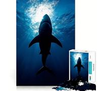 Rompecabezas de Silueta de tiburón de 1000 Piezas para Adultos Regalo Ideal para ejercitar la Mente Juguete Divertido y silencioso Diseño para armar 38x52cm