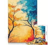 Rompecabezas de Siluetas de árboles otoñales de 1000 Piezas para adultosDesarrolla la lógica, es un pasatiempo Relajante y Requiere precisiónIdeal (38x26cm)