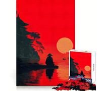 Rompecabezas de Siluetas de Atardecer samurái para Adolescentes, 1000 Piezas, Mejora la Memoria, Momentos de Serenidad, Corte Premium, Regalo de cumpleaños (50x75cm)