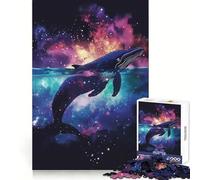 Rompecabezas de Siluetas de Ballenas y Galaxias para Adultos, 1000 Piezas, Actividad Relajante para el Cerebro y la Memoria, Cierre Seguro, Regalo Acogedor de Navidad (50x75cm)