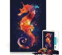 Rompecabezas de Siluetas de caballitos de mar y Galaxia para Adultos, 1000 Piezas, lógica Clara, Juguete para el Tiempo Libre, Corte Perfecto, Regalo Creativo (38x26cm)