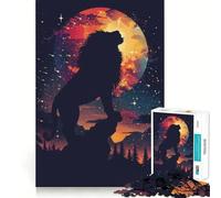 Rompecabezas de Siluetas de Leones y Galaxias, 1000 Piezas, para Adolescentes, para ejercitar la Mente, para divertirse en casa, Idea de cumpleaños (50x75cm)