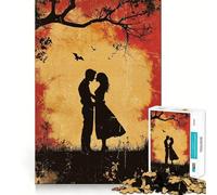 Rompecabezas de Siluetas de Pareja al Atardecer para Adolescentes, 1000 Piezas, Juguete para ejercitar la Mente, Actividad para el hogar, decoración de Pared con Corte de precisión 50x75cm