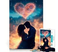 Rompecabezas de Siluetas de Pareja Enamorada Adolescente, 1000 Piezas, Juguete para estimular la lógica, alegría Familiar, Borde Premium, 50x75cm