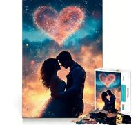 Rompecabezas de Siluetas de Pareja Enamorada de 1000 Piezas para Adultos Regalo Ideal para ejercitar la Mente y Relajarse Un Regalo Memorable 38x26cm