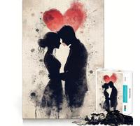 Rompecabezas de Siluetas de Pareja Enamorada para Adolescentes, 1000 Piezas, Juguete Inteligente, Tiempo Libre, Corte preciso, Regalo de Temporada 50x75cm
