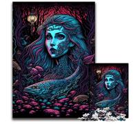 Rompecabezas de Sirena de luz Negra de 1000 Piezas para Adultos, Adolescentes, Parejas y Amigos para cumpleaños y Navidad, 50x75cm/19,68x29,52 Pulgadas.