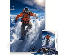 Rompecabezas de Snowboard Snowboarder Soar para Adultos, 1000 Piezas, desafío Mental, Juguete de Ocio Suave, Corte preciso, Regalo Memorable (38x52cm)