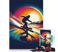 Rompecabezas de Snowboard WPAP Sunset para Adultos, 1000 Piezas, Juguete de lógica, antiestrés, Corte de precisión, Regalo para Festivales (38x52cm)