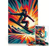 Rompecabezas de Snowboard WPAP Sunset para Adultos, 1000 Piezas, para Mejorar la Memoria, aliviar el estrés, diseño para armar, Regalo Memorable (50x75cm)