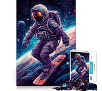Rompecabezas de Snowboard y Astronauta para Adolescentes, 1000 Piezas, colección de Arte con diseño de Astronauta, 38x26cm
