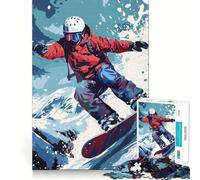 Rompecabezas de Snowboard y esquí para Adolescentes, 1000 Piezas, colección de Arte Recall Upgrade Calm Relax Clear Cut (38x52cm)