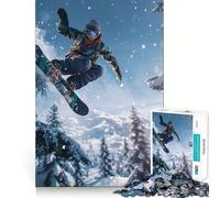 Rompecabezas de Snowboarder en Vuelo de 1000 Piezas para Adolescentes Juguete de lógica Fina, fácil de Usar, Ideal para el Ocio, con Bordes limpios, Festivales (38x26cm)