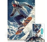 Rompecabezas de Snowboarder en Vuelo de 1000 Piezas para Adultos Juguete Inteligente para Toda la Familia Pieza de Arte de Corte preciso (38x52cm)