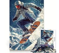 Rompecabezas de Snowboarder en Vuelo de 1000 Piezas para Adultos Juguete Inteligente para Toda la Familia Pieza de Arte de Corte preciso (38x52cm)