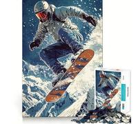 Rompecabezas de Snowboarder en Vuelo para Adultos, 1000 Piezas, Mejora la Memoria, Divertido Montaje de imágenes, Arte Coleccionable (38x26cm)
