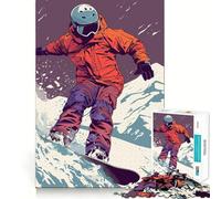 Rompecabezas de Snowboarder, esquí y Nieve, 1000 Piezas, para Adultos, Juguete de lógica Mental, Tiempo Tranquilo, Corte Firme, (38x26cm)