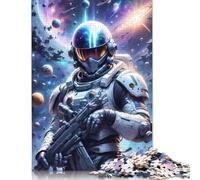 Rompecabezas de Soldado Astronauta, decoración única para el hogar, 100% cartón Reciclado, Ideal para niños o niñas, 1000 Piezas (75 x 50 cm)
