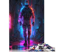 Rompecabezas de Soldado Cyberpunk, Materiales amigables, cartón 100% Reciclado, Regalo para niños y Adultos, 1000 Piezas (38 x 26 cm)