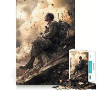 Rompecabezas de Soldado en Zona de Guerra para Adultos, 1000 Piezas, Juguete de lógica, antiestrés, Corte de precisión, Regalo para Festivales (50x75cm)