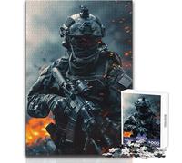 Rompecabezas de Soldado Militar en acción, 1000 Piezas para Adolescentes, Juego de Aprendizaje de Pensamiento estratégico, Regalo Ideal para Cualquier Evento, tamaño 38x52cm