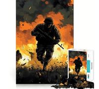 Rompecabezas de Soldados en Combate para Adultos, 1000 Piezas, Juego Inteligente, patrón Tranquilo y Relajante, Regalo increíble (38x26cm)