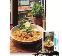 Rompecabezas de Sopa de Fideos con Lima para Adultos, 1000 Piezas, Juguete de lógica Resistente, Alivio de tensión, Borde Transparente, Regalo Premium (38x52cm)