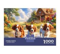 Rompecabezas de Springer Spaniel de 1000 Piezas, con Tres Brittany Spaniels, Entorno Campestre Alegre para Adultos y Niños, Diversión para Casa, Actividad y Decoración de Pared, 38x26cm