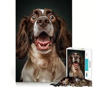 Rompecabezas de Springer Spaniel Sorprendido de 1000 Piezas para Adolescentes Juego de ingenio Momento de Paz Borde de Calidad 38x52cm