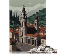 Rompecabezas de St. Gallen, Ciudad de píxeles, 100% cartón Reciclado, Rectangular, para Adultos y niños, 1000 Piezas (26 x 38 cm)