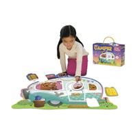 Rompecabezas de suelo de caravana brillante Peaceable Kingdom: rompecabezas gigante de camping para ni os de 3 a os en adelante. Divertida forma