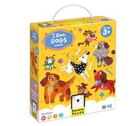 Rompecabezas de Suelo para niños I Love Dogs, Incluye 40 Piezas Grandes con un Gran tamaño Completo de 26 x 12.6 Pulgadas, para Edades de 3 años en adelante