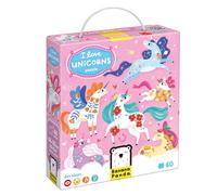 Rompecabezas de Suelo para niños I Love Unicorns, Incluye 60 Piezas Grandes con un Gran tamaño Completo de 26 x 12.6 Pulgadas, para Edades de 4 años en adelante