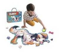 Rompecabezas de suelo Peaceable Kingdom Shiny Puppy: rompecabezas gigante de 43 piezas para ni os de 3 a os en adelante, piezas con formas divert