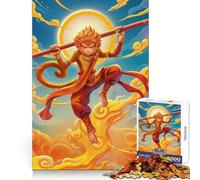 Rompecabezas de Sun Wukong para Adultos de 1000 Piezas, Juguete para ejercitar la Mente, diseño de Entretenimiento Suave, Regalo de Temporada 50x75cm