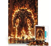 Rompecabezas de superhéroes contra Demonio de Fuego para Adultos, 1000 Piezas Juguete Inteligente para el hogar Disfrute de un Corte preciso Decoración de Pared 50x75cm
