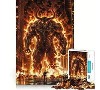 Rompecabezas de superhéroes contra Demonios de Fuego para Adolescentes, 1000 Piezas, para Mejorar la Memoria, para el hogar, para el Ocio, con Bordes precisos, 38x52cm