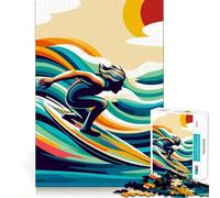 Rompecabezas de Surf WPAP Pop Art Color de 1000 Piezas para Adolescentes, Juguete para ejercitar la Mente, Actividad en casa, Corte Premium, artículo de Santa Claus 38x52cm